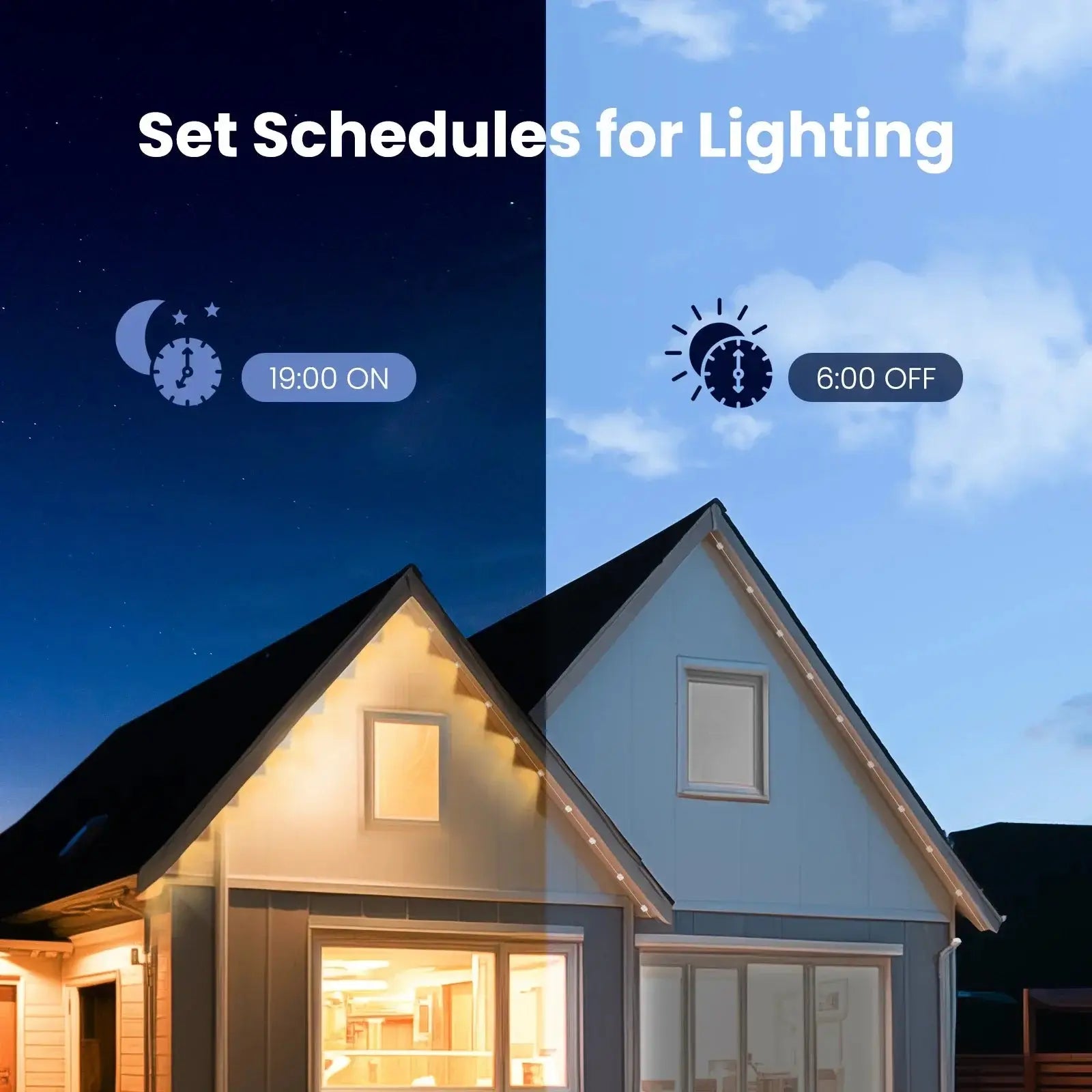 Tuya WiFi Smart Outdoor LED String Lights – RGB, IP67 Waterproof, Remote-Controlled, Works with Alexa & Google Home.