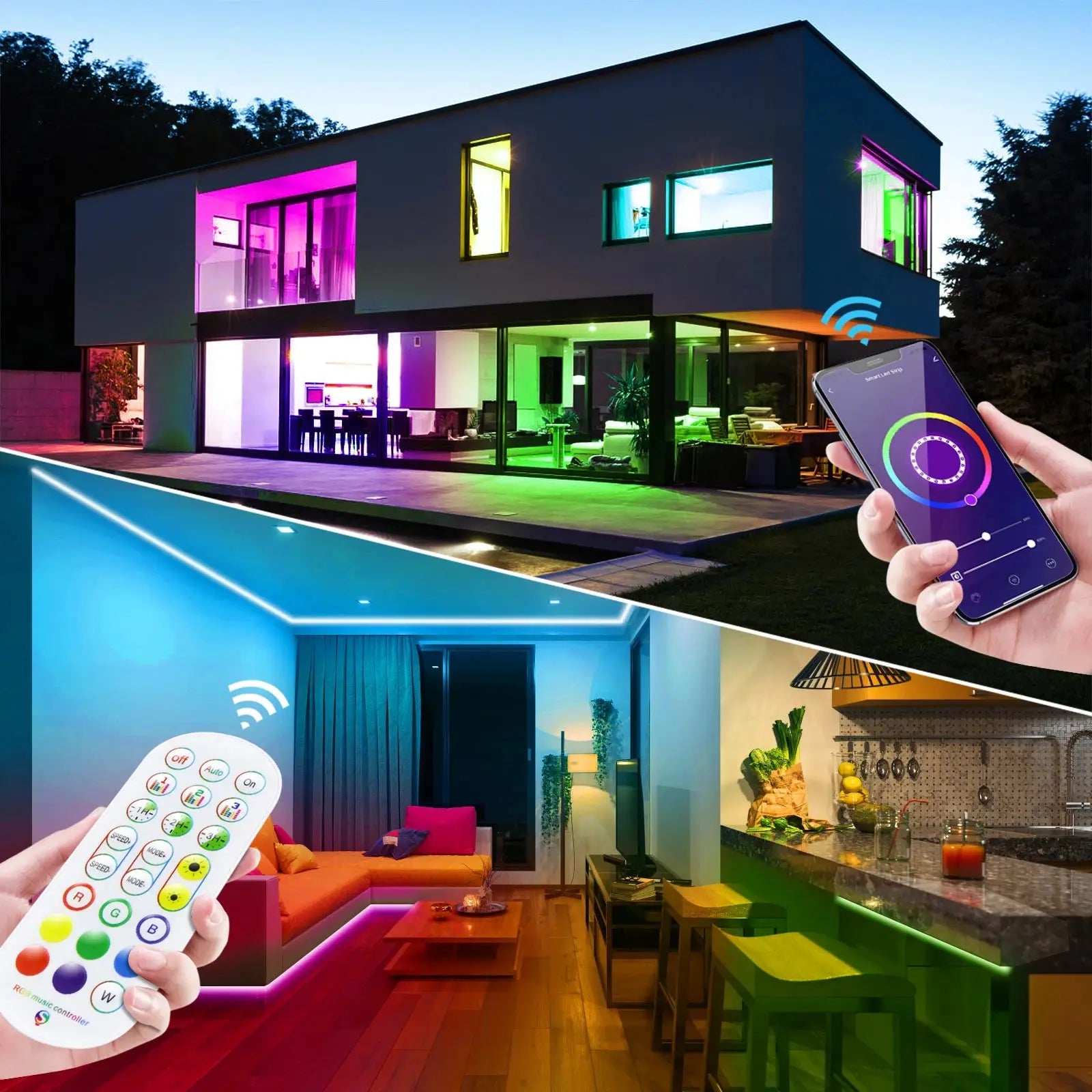 5V USB RGB Neon LED Strip – WiFi Smart App Controlled, Works with Alexa & Google Home for Neon Decor and Smart Lighting