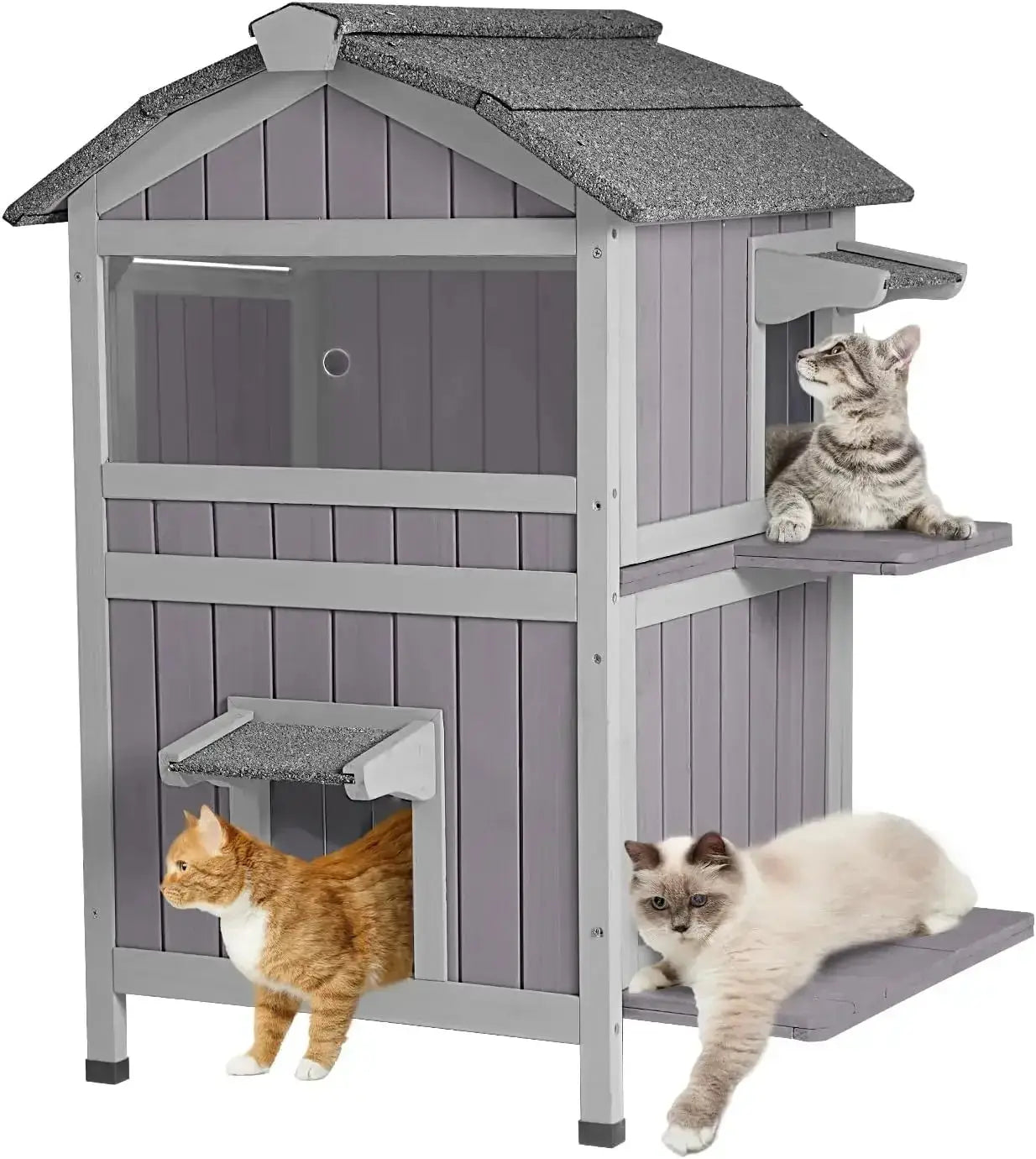 Outdoor Insulated Cat House – Waterproof & Heated Feral Cat Shelter for Winter, Fully Insulated Kitty Condo for Warmth and Protection